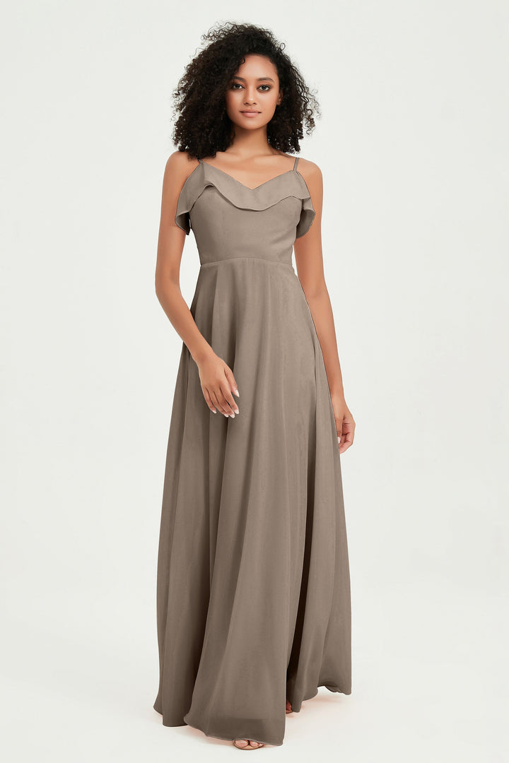Hailey | Abito maxi damigella aperto sul retro