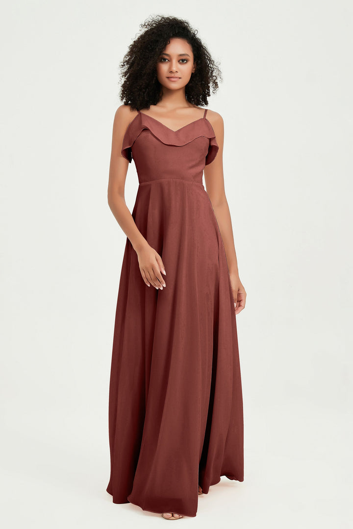Hailey | Abito maxi damigella aperto sul retro