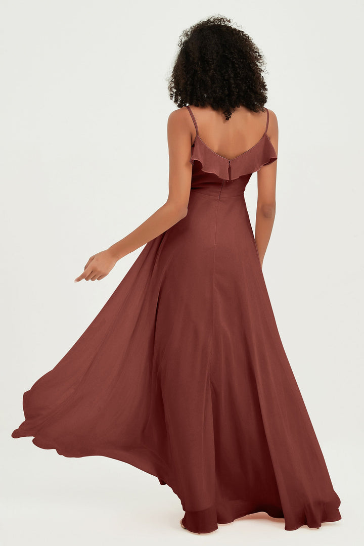 Hailey | Abito maxi damigella aperto sul retro