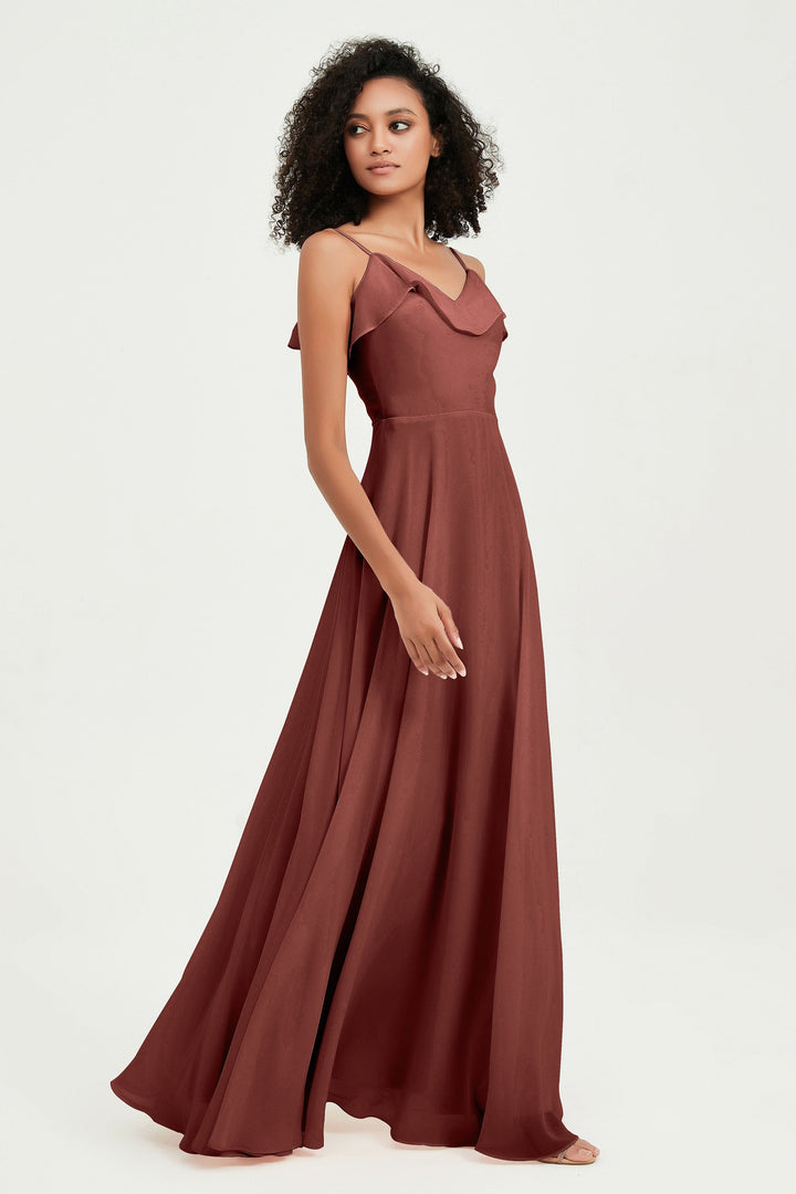 Hailey | Abito maxi damigella aperto sul retro