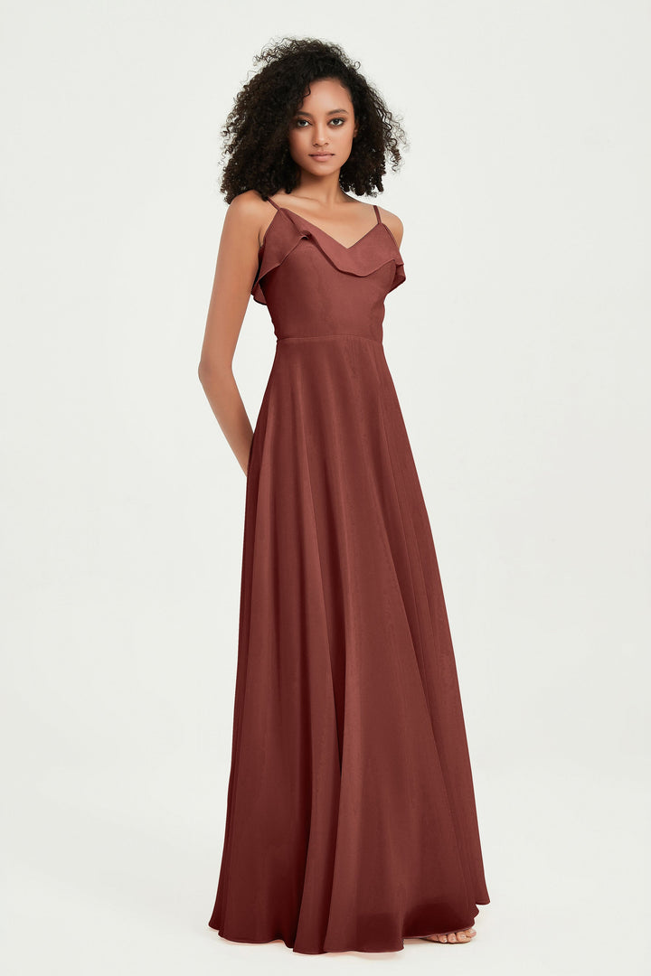 Hailey | Abito maxi damigella aperto sul retro