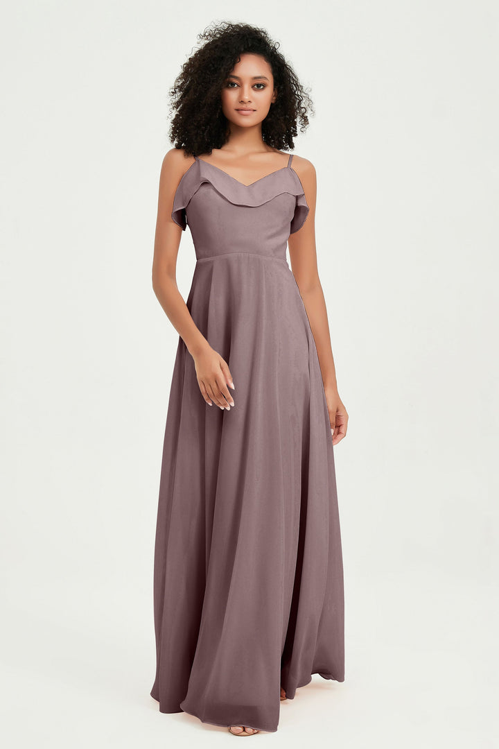 Hailey | Abito maxi damigella aperto sul retro