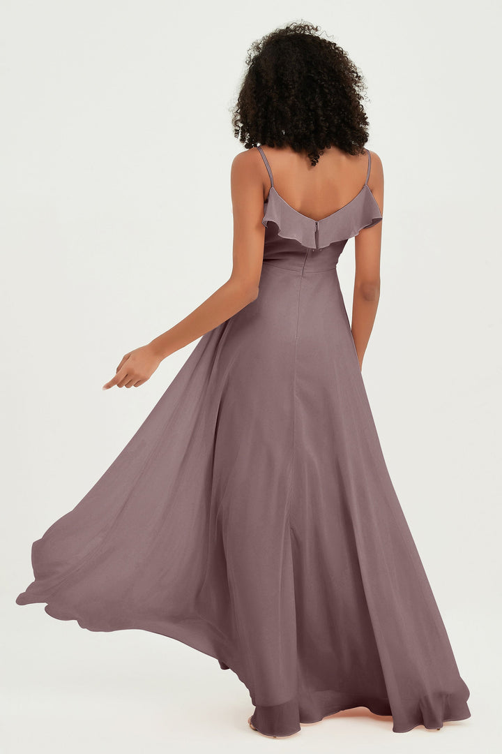 Hailey | Abito maxi damigella aperto sul retro