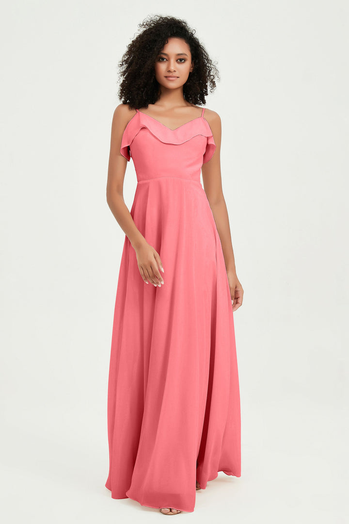 Hailey | Abito maxi damigella aperto sul retro