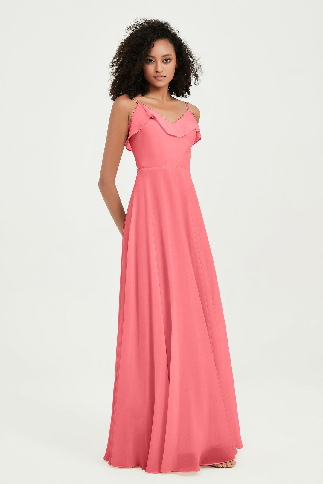 Hailey | Abito maxi damigella aperto sul retro