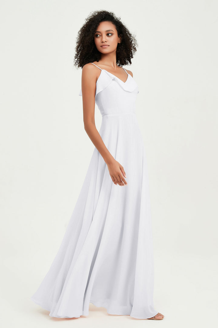 Hailey | Abito maxi damigella aperto sul retro