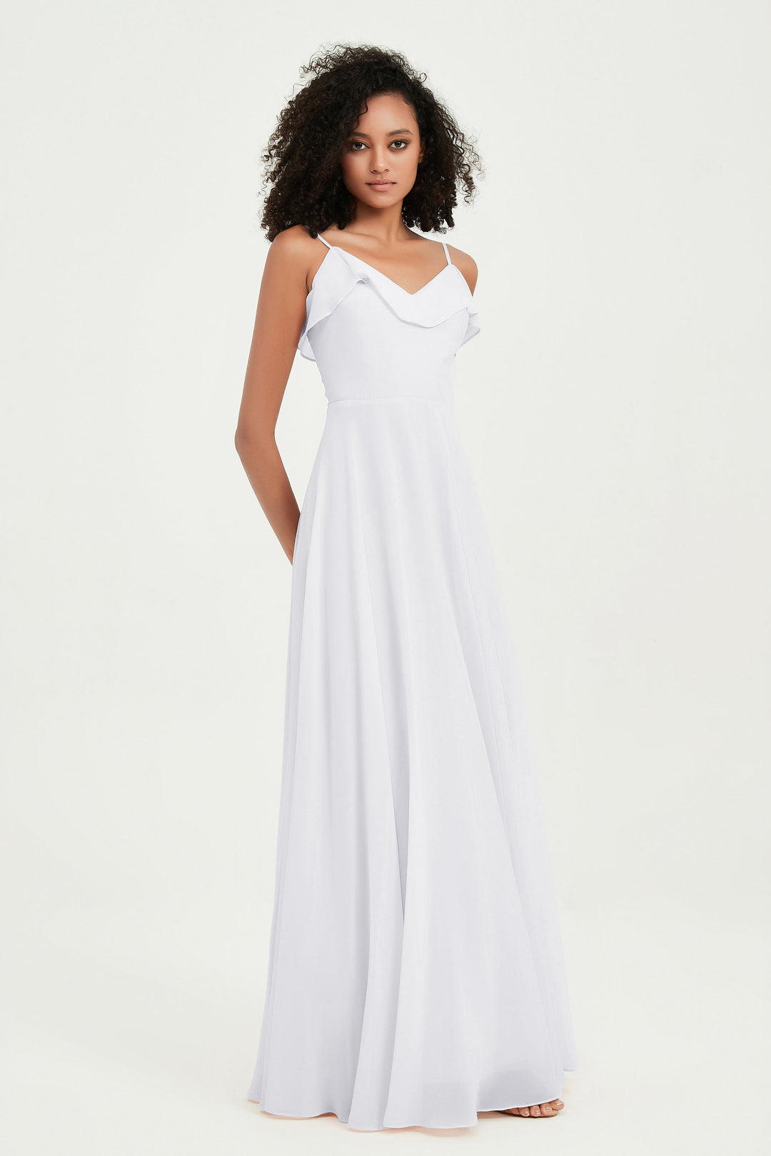 Hailey | Abito maxi damigella aperto sul retro