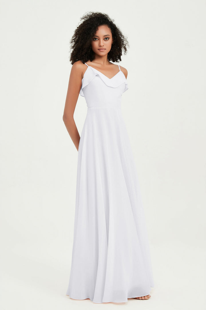 Hailey | Abito maxi damigella aperto sul retro