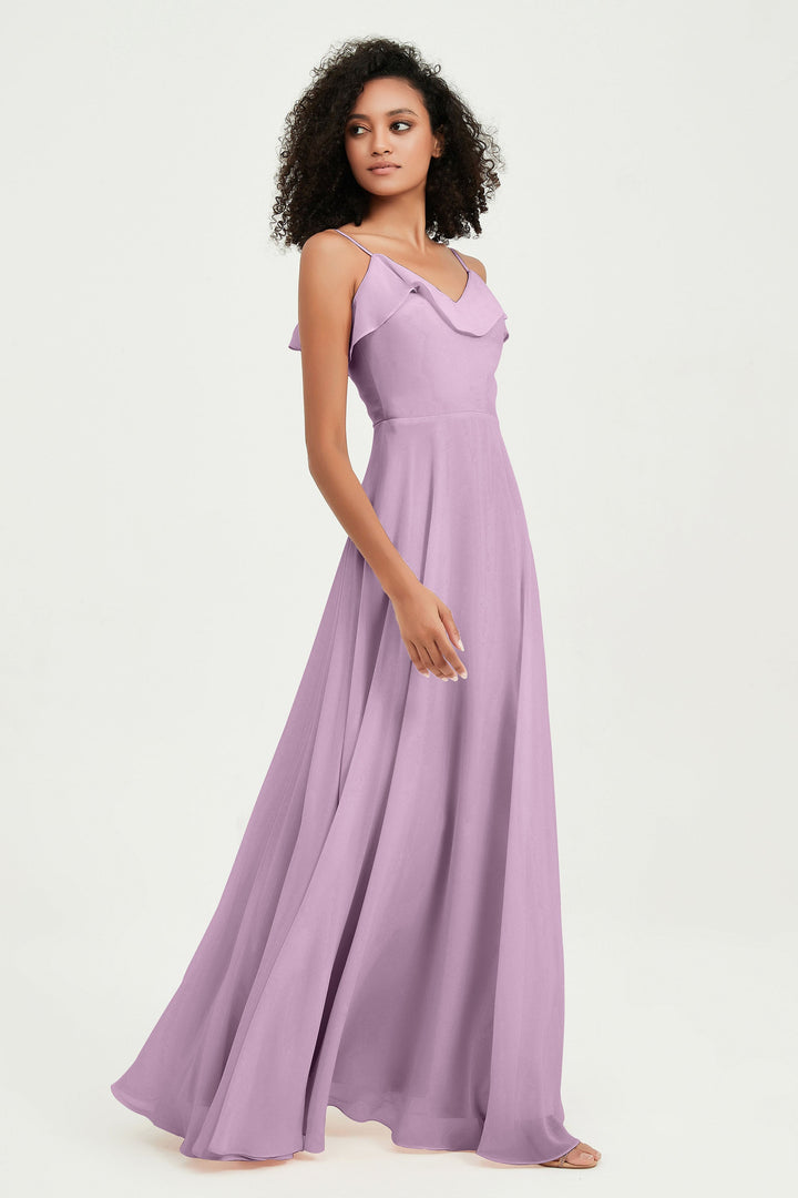 Hailey | Abito maxi damigella aperto sul retro