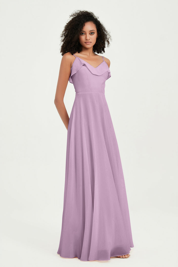 Hailey | Abito maxi damigella aperto sul retro
