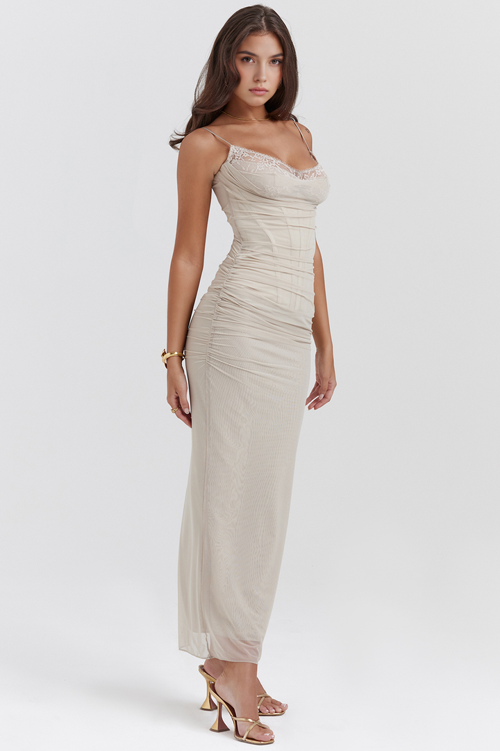 Auri | Abito Drappeggiato in Tulle
